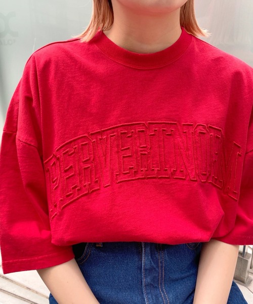 WHO'S WHO gallery（フーズフーギャラリー）の「【KOOKY'N/クーキー】ピグメントカレッジ刺繍TEE（Tシャツ/カットソー・メンズ・ホワイト/アッシュグレー/ブラック/ネイビー/レッド/グリーン・FREE）」の16枚目の写真