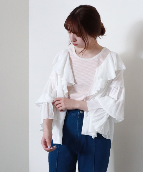 archives（アルシーヴ）の「【入荷禁止】フリルラッフルブラウス（シャツ/ブラウス・レディース・ブラック/レッド系その他/オフホワイト/シルバーグレー・MEDIUM）」の10枚目の写真