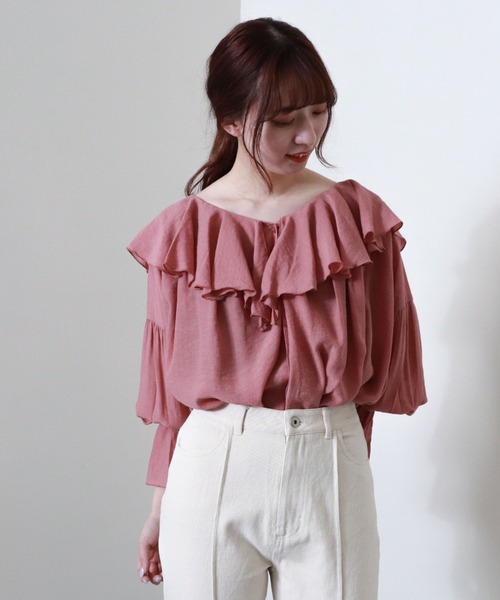 archives（アルシーヴ）の「【入荷禁止】フリルラッフルブラウス（シャツ/ブラウス・レディース・ブラック/レッド系その他/オフホワイト/シルバーグレー・MEDIUM）」の11枚目の写真