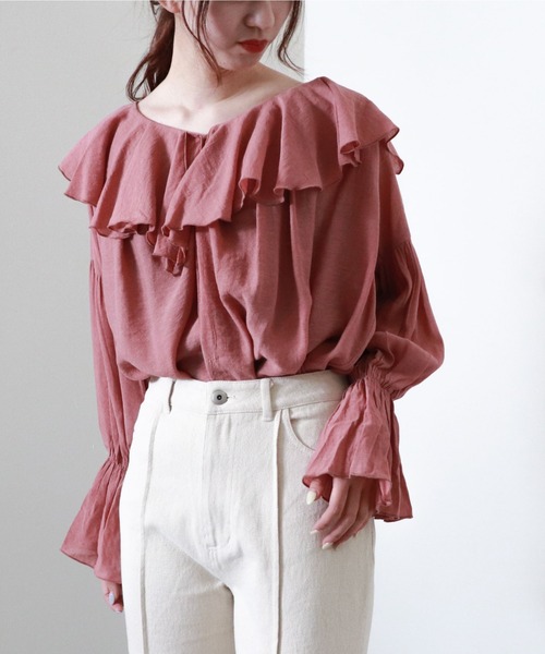 archives（アルシーヴ）の「【入荷禁止】フリルラッフルブラウス（シャツ/ブラウス・レディース・ブラック/レッド系その他/オフホワイト/シルバーグレー・MEDIUM）」の12枚目の写真