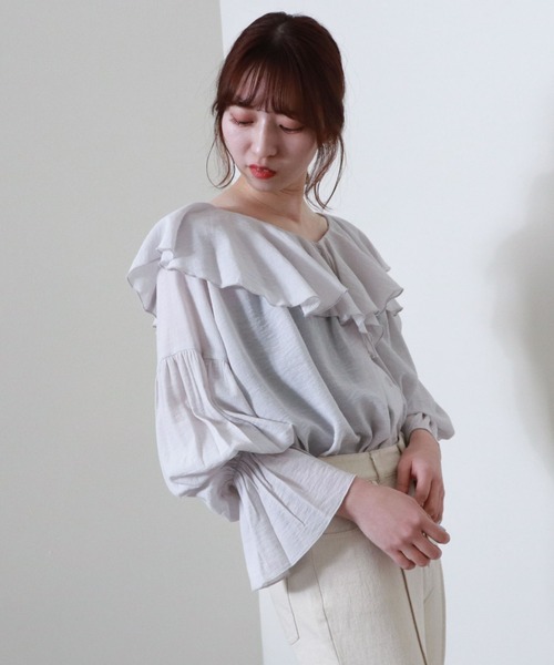 archives（アルシーヴ）の「【入荷禁止】フリルラッフルブラウス（シャツ/ブラウス・レディース・ブラック/レッド系その他/オフホワイト/シルバーグレー・MEDIUM）」の17枚目の写真
