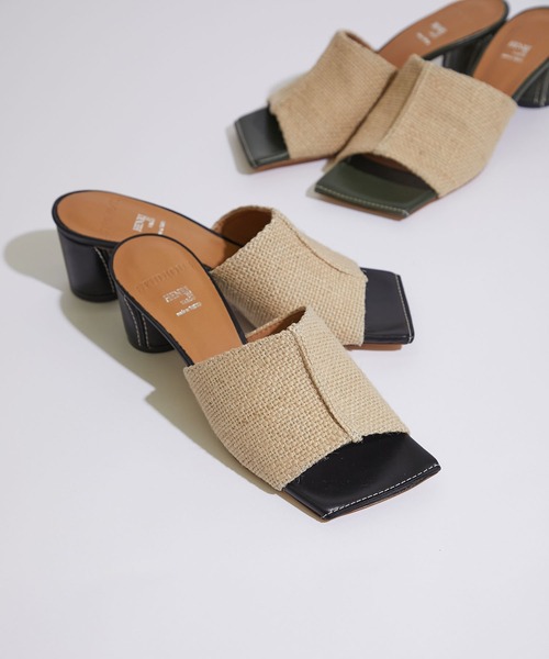 STUDIOUS SELECT（ステュディオスセレクト）の「【HENRI EN VARGO(ヘンリエンヴァーゴ)】リネンサンダル/別注Rola linen（サンダル・レディース・ブラック/カーキ・1/2/0）」の21枚目の写真