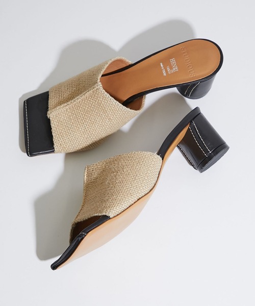 STUDIOUS SELECT（ステュディオスセレクト）の「【HENRI EN VARGO(ヘンリエンヴァーゴ)】リネンサンダル/別注Rola linen（サンダル・レディース・ブラック/カーキ・1/2/0）」の3枚目の写真