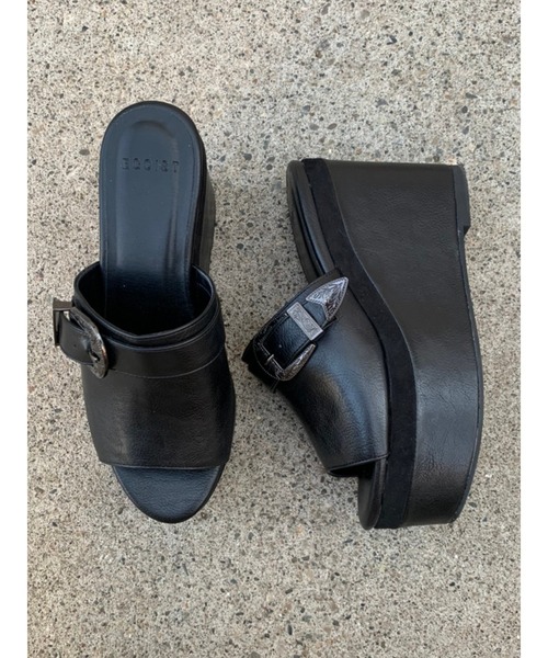 EGOIST（エゴイスト）の「ベルト付ウェッジサンダル（サンダル・レディース・ブラック/キャメル・S/M）」の9枚目の写真