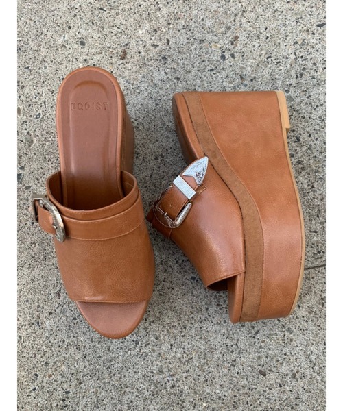 EGOIST（エゴイスト）の「ベルト付ウェッジサンダル（サンダル・レディース・ブラック/キャメル・S/M）」の12枚目の写真