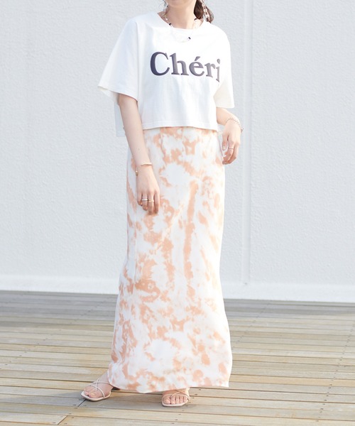 DISCOAT（ディスコート）の「発泡プリントショートTシャツ（Tシャツ/カットソー・レディース・オフホワイト/グレー/チャコールグレー・FREE）」の5枚目の写真