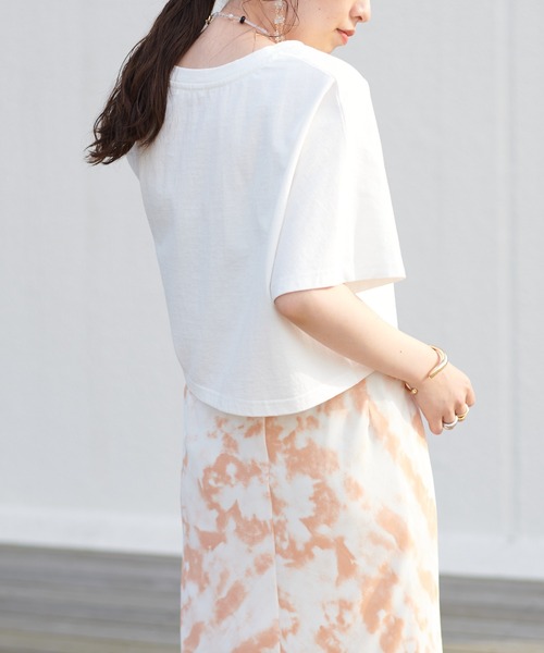 DISCOAT（ディスコート）の「発泡プリントショートTシャツ（Tシャツ/カットソー・レディース・オフホワイト/グレー/チャコールグレー・FREE）」の9枚目の写真