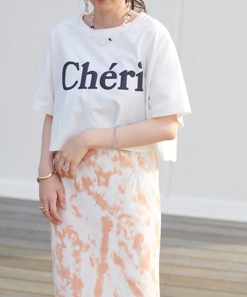 DISCOAT（ディスコート）の「発泡プリントショートTシャツ（Tシャツ/カットソー・レディース・オフホワイト/グレー/チャコールグレー・FREE）」の7枚目の写真