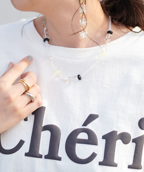 DISCOAT（ディスコート）の「発泡プリントショートTシャツ（Tシャツ/カットソー・レディース・オフホワイト/グレー/チャコールグレー・FREE）」の11枚目の写真