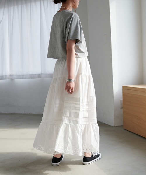 DISCOAT（ディスコート）の「発泡プリントショートTシャツ（Tシャツ/カットソー・レディース・オフホワイト/グレー/チャコールグレー・FREE）」の21枚目の写真