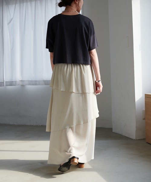 DISCOAT（ディスコート）の「発泡プリントショートTシャツ（Tシャツ/カットソー・レディース・オフホワイト/グレー/チャコールグレー・FREE）」の16枚目の写真