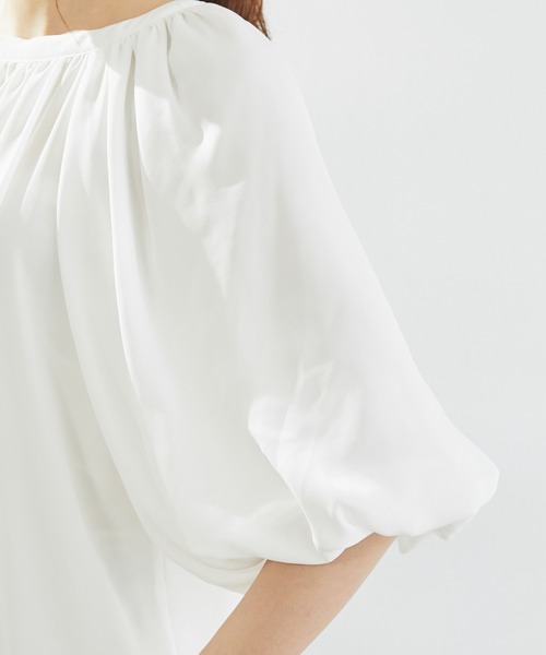 ROPE' PICNIC（ロペピクニック）の「【2WAY】パフスリーブブラウス（シャツ/ブラウス・レディース・ブラック/ホワイト/ダークラベンダー・38）」の9枚目の写真