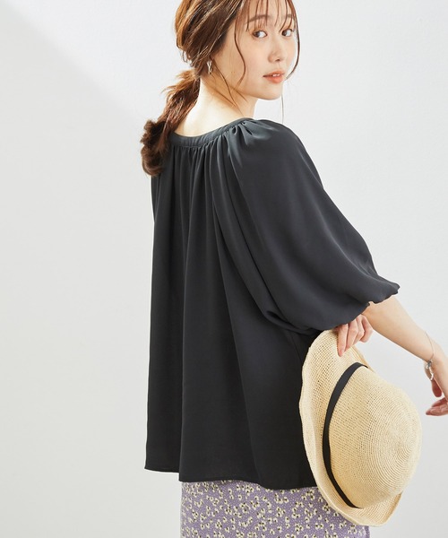 ROPE' PICNIC（ロペピクニック）の「【2WAY】パフスリーブブラウス（シャツ/ブラウス・レディース・ブラック/ホワイト/ダークラベンダー・38）」の16枚目の写真