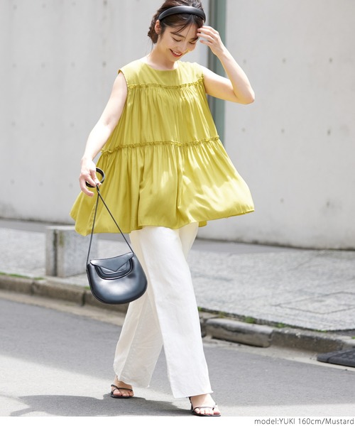 coca（coca）（コカ）の「サテンティアードトップス（シャツ/ブラウス・レディース・ブラック/パープル/ブラウン/マスタード・ONE SIZE）」の20枚目の写真