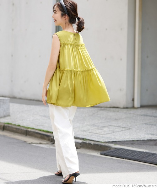 coca（coca）（コカ）の「サテンティアードトップス（シャツ/ブラウス・レディース・ブラック/パープル/ブラウン/マスタード・ONE SIZE）」の21枚目の写真