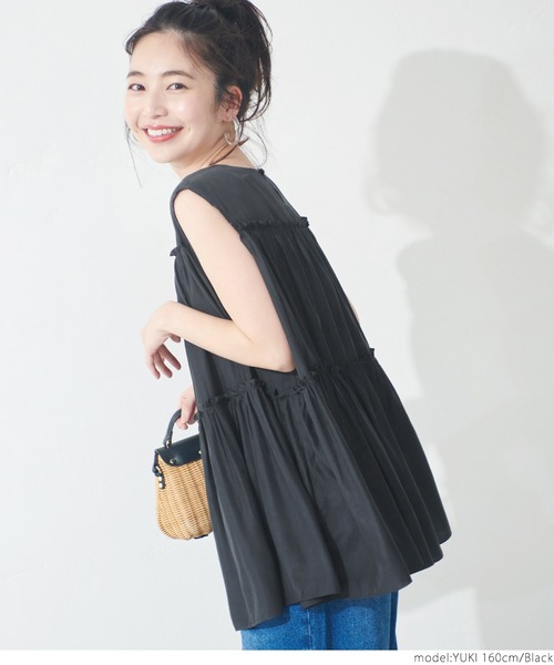 coca（coca）（コカ）の「サテンティアードトップス（シャツ/ブラウス・レディース・ブラック/パープル/ブラウン/マスタード・ONE SIZE）」の9枚目の写真