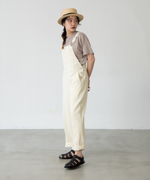 EDIT Gris（エディットグリ）の「デザインポケットサロペット/オーバーオール（サロペット/オーバーオール・レディース・ホワイト/ブラック・FREE）」の6枚目の写真