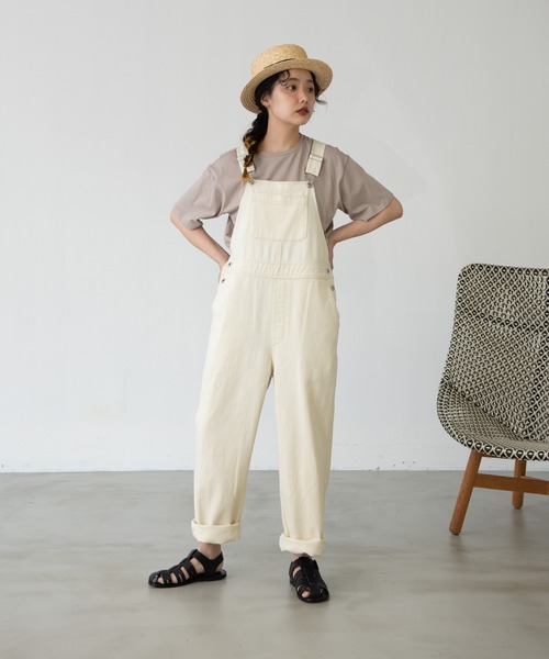 EDIT Gris（エディットグリ）の「デザインポケットサロペット/オーバーオール（サロペット/オーバーオール・レディース・ホワイト/ブラック・FREE）」の7枚目の写真