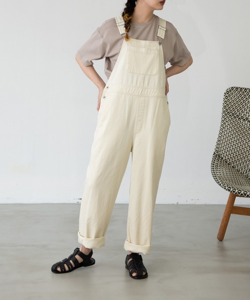 EDIT Gris（エディットグリ）の「デザインポケットサロペット/オーバーオール（サロペット/オーバーオール・レディース・ホワイト/ブラック・FREE）」の8枚目の写真