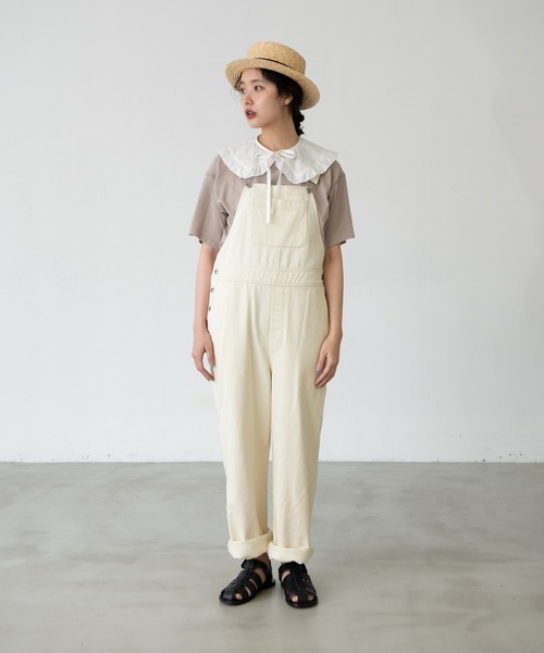 EDIT Gris（エディットグリ）の「デザインポケットサロペット/オーバーオール（サロペット/オーバーオール・レディース・ホワイト/ブラック・FREE）」の9枚目の写真