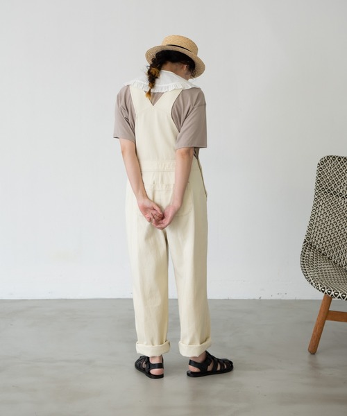 EDIT Gris（エディットグリ）の「デザインポケットサロペット/オーバーオール（サロペット/オーバーオール・レディース・ホワイト/ブラック・FREE）」の10枚目の写真