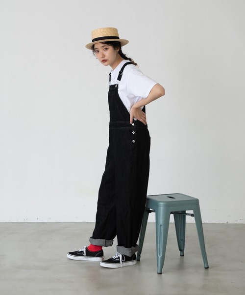 EDIT Gris（エディットグリ）の「デザインポケットサロペット/オーバーオール（サロペット/オーバーオール・レディース・ホワイト/ブラック・FREE）」の20枚目の写真