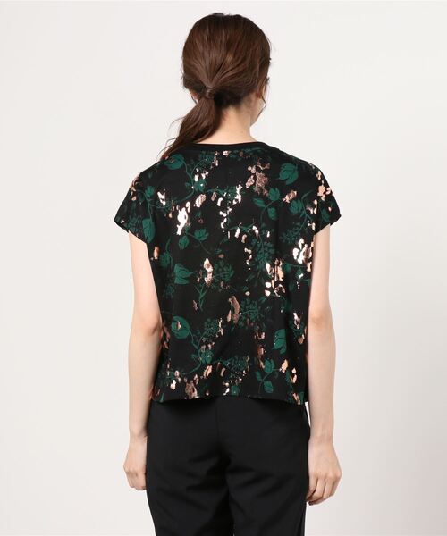 EBONY(エボニー)の「EBONY ホイルフラワーTシャツ(Tシャツ/カットソー・レディース・ブラック・2)」の3枚目の写真