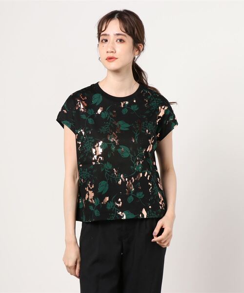 EBONY(エボニー)の「EBONY ホイルフラワーTシャツ(Tシャツ/カットソー・レディース・ブラック・2)」の9枚目の写真