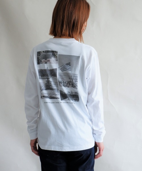 MANASTASH（マナスタッシュ）の「MANASTASH/マナスタッシュ　W's PHOTO L/S TEE 'COLLAGE'　ウィメンズ　フォトロンＴ　コラージュ（Tシャツ/カットソー・レディース・ホワイト/ブラック・MEDIUM）」の3枚目の写真