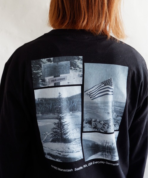 MANASTASH（マナスタッシュ）の「MANASTASH/マナスタッシュ　W's PHOTO L/S TEE 'COLLAGE'　ウィメンズ　フォトロンＴ　コラージュ（Tシャツ/カットソー・レディース・ホワイト/ブラック・MEDIUM）」の5枚目の写真