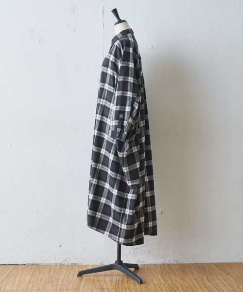 BEARDSLEY（ビアズリー）の「チェックシャツワンピース（シャツワンピース・レディース・ブラック/サンドベージュ・FREE）」の13枚目の写真
