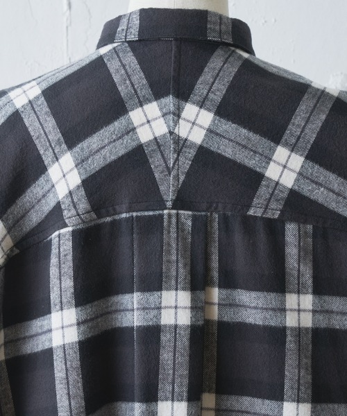 BEARDSLEY（ビアズリー）の「チェックシャツワンピース（シャツワンピース・レディース・ブラック/サンドベージュ・FREE）」の16枚目の写真