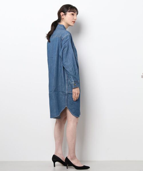 Lee（リー）の「Lee/リー ワークワンピース　ジャケット（シャツワンピース・レディース・ワンウォッシュ/ベージュ/ブラック/インディゴブルー/ブルー系その他/ブルー系その他2・SMALL/MEDIUM）」の8枚目の写真