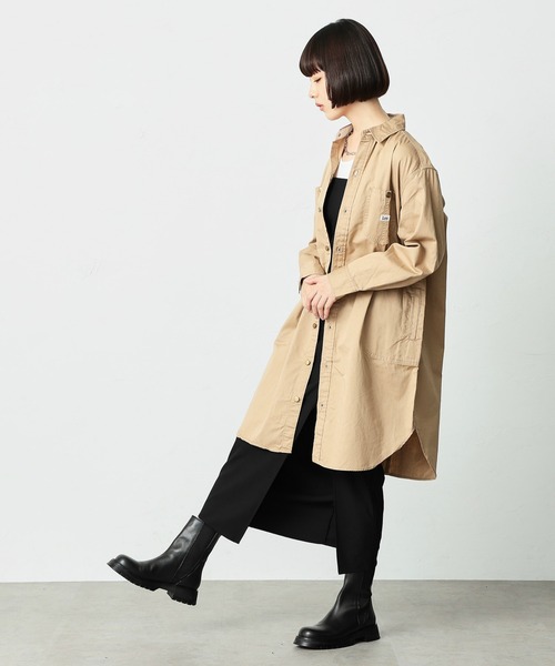 Lee（リー）の「Lee/リー ワークワンピース　ジャケット（シャツワンピース・レディース・ワンウォッシュ/ベージュ/ブラック/インディゴブルー/ブルー系その他/ブルー系その他2・SMALL/MEDIUM）」の3枚目の写真