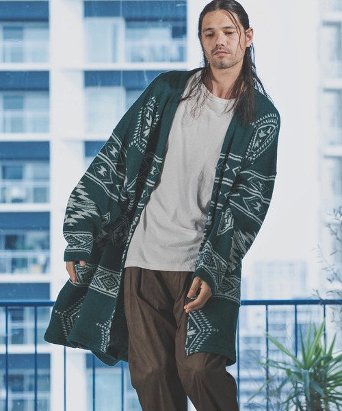 ANGENEHM（アンゲネーム）の「mcg2886-オルテガニットガウン (MADE IN JAPAN)（カーディガン/ボレロ・メンズ・チャコール/グリーン/ネイビー・L/M/S）」の10枚目の写真