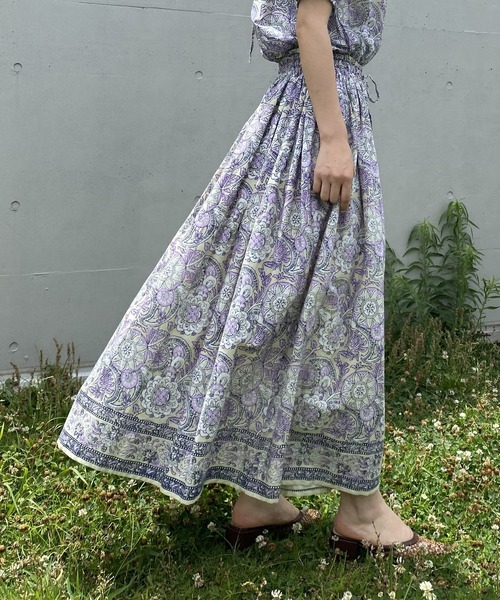 AS KNOW AS PINKY（アズノゥアズピンキー）の「リバーシブルなインドおでかけスカート（スカート・レディース・グリーン系/ネイビー系/ピンク系・FREE）」の6枚目の写真