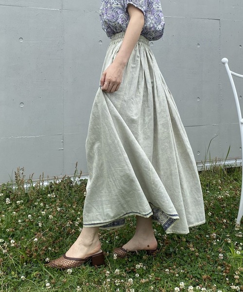 AS KNOW AS PINKY（アズノゥアズピンキー）の「リバーシブルなインドおでかけスカート（スカート・レディース・グリーン系/ネイビー系/ピンク系・FREE）」の9枚目の写真