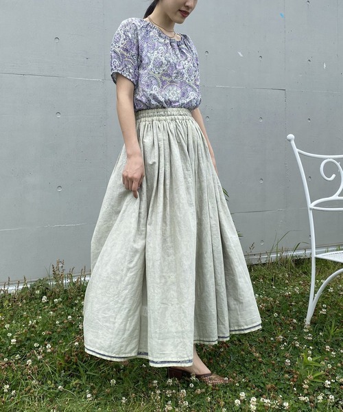 AS KNOW AS PINKY（アズノゥアズピンキー）の「リバーシブルなインドおでかけスカート（スカート・レディース・グリーン系/ネイビー系/ピンク系・FREE）」の18枚目の写真