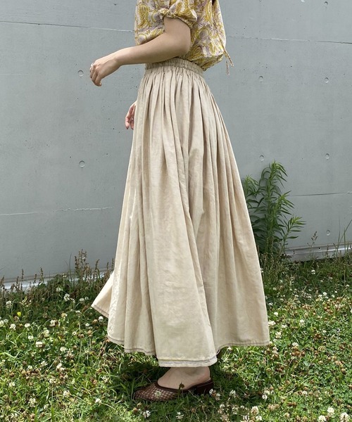 AS KNOW AS PINKY（アズノゥアズピンキー）の「リバーシブルなインドおでかけスカート（スカート・レディース・グリーン系/ネイビー系/ピンク系・FREE）」の5枚目の写真