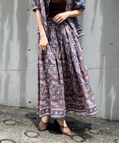 AS KNOW AS PINKY（アズノゥアズピンキー）の「リバーシブルなインドおでかけスカート（スカート・レディース・グリーン系/ネイビー系/ピンク系・FREE）」の14枚目の写真