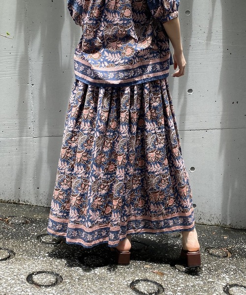 AS KNOW AS PINKY（アズノゥアズピンキー）の「リバーシブルなインドおでかけスカート（スカート・レディース・グリーン系/ネイビー系/ピンク系・FREE）」の19枚目の写真