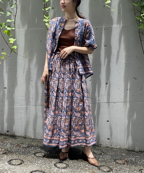 AS KNOW AS PINKY（アズノゥアズピンキー）の「リバーシブルなインドおでかけスカート（スカート・レディース・グリーン系/ネイビー系/ピンク系・FREE）」の12枚目の写真