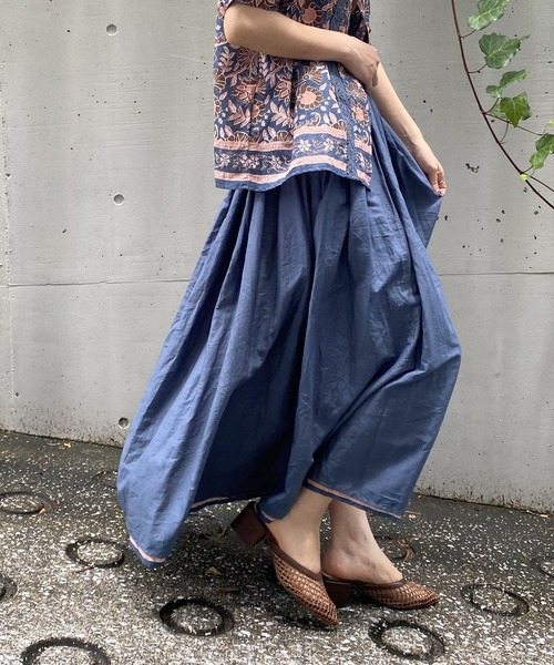 AS KNOW AS PINKY（アズノゥアズピンキー）の「リバーシブルなインドおでかけスカート（スカート・レディース・グリーン系/ネイビー系/ピンク系・FREE）」の17枚目の写真