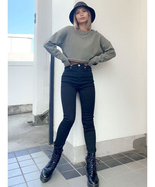 GYDA(ジェイダ)の「PROCESSINGショートスウェットTOPS(スウェット・レディース・カーキ/ピンク/アイボリー・FREE)」の19枚目の写真