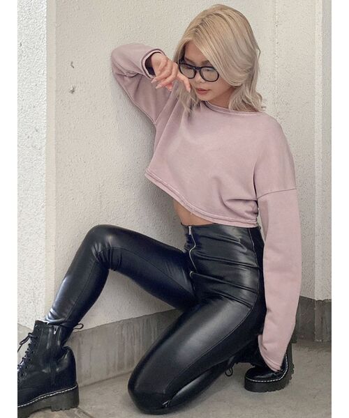 GYDA(ジェイダ)の「PROCESSINGショートスウェットTOPS(スウェット・レディース・カーキ/ピンク/アイボリー・FREE)」の18枚目の写真