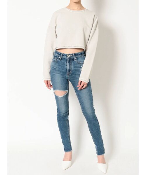 GYDA(ジェイダ)の「PROCESSINGショートスウェットTOPS(スウェット・レディース・カーキ/ピンク/アイボリー・FREE)」の15枚目の写真