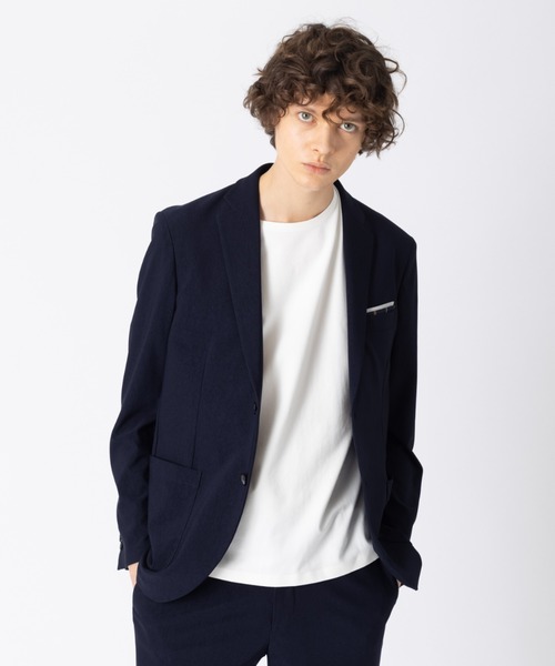 ABAHOUSE(アバハウス)の「【セットアップ対応】ライクラ ニット ストレッチ ジャケット(セットアップ・メンズ・ベージュ/グレイッシュベージュ/ネイビー・44/46/48/50)」の3枚目の写真