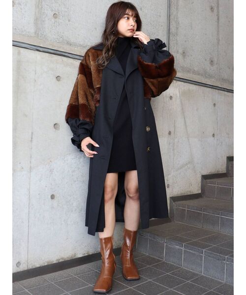 MURUA(ムルーア)の「サイドリブルーズニットワンピース(ワンピース・レディース・アイボリー/ブラック/ブルー/モカ・FREE)」の11枚目の写真