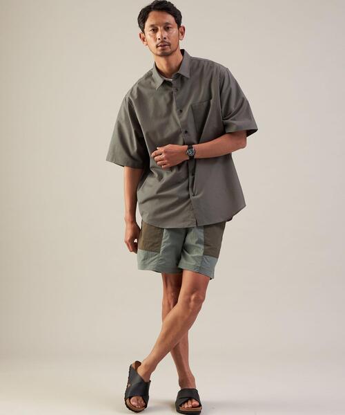 green label relaxing(グリーンレーベルリラクシング)の「<green label relaxing>トリコットコード ジャストルーズ 半袖 シャツ(シャツ/ブラウス・メンズ・ブラック/オリーブ/モカ・SMALL/MEDIUM/LARGE)」の4枚目の写真