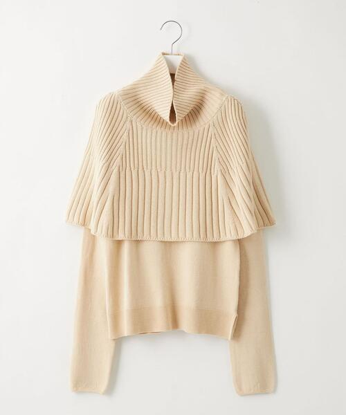 EMMEL REFINES（エメルリファインズ）の「＜EMMEL REFINES（エメル リファインズ）＞EM ケープ付き マルチウェイニット（ニット/セーター・レディース・ブラック/ダークグレー/ナチュラル・FREE）」の21枚目の写真